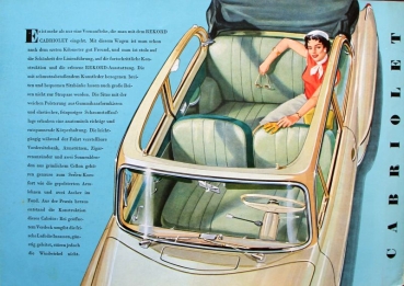 Opel Olympia Rekord Cabriolet Modelprogram 1953 Carbrochure (7479)